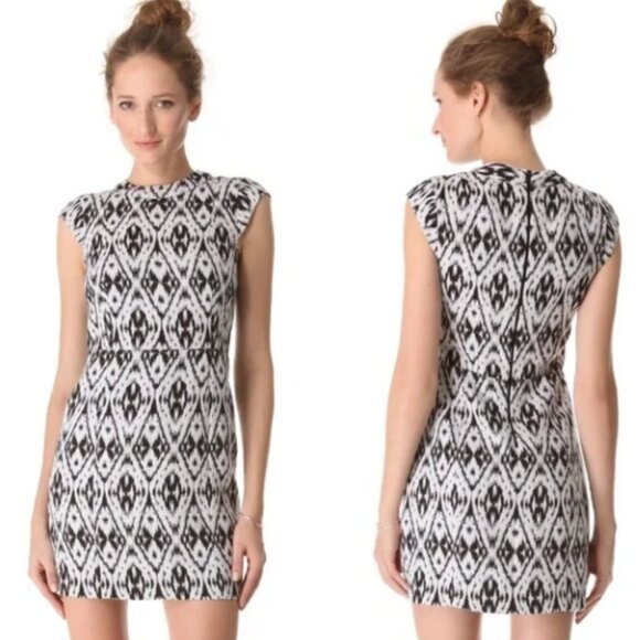 Theory Black and White Patterned Dress - Picture 2 of 3